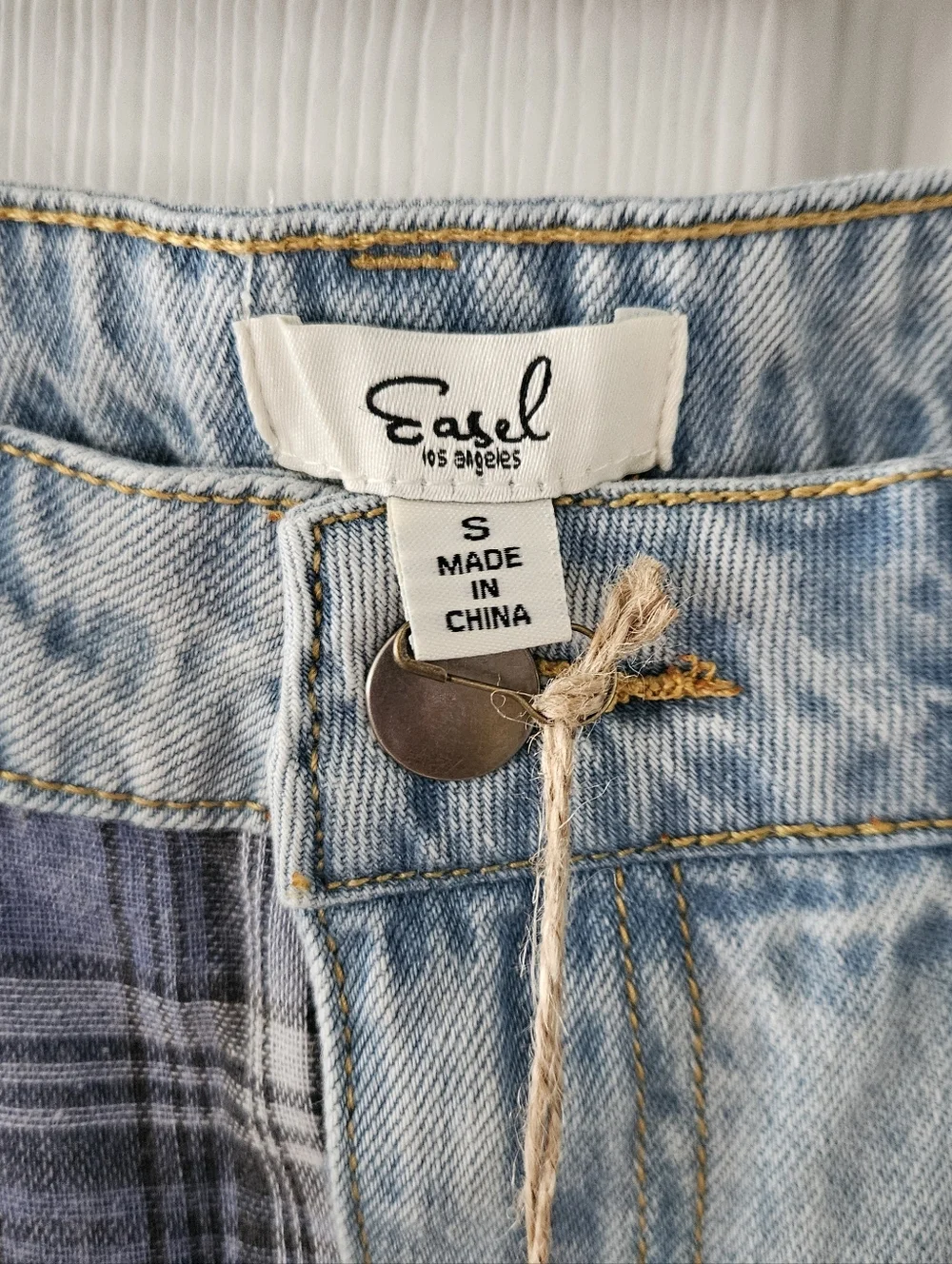 easel Winnie denim patchwork Mini Skirt - Picture 7 of 10